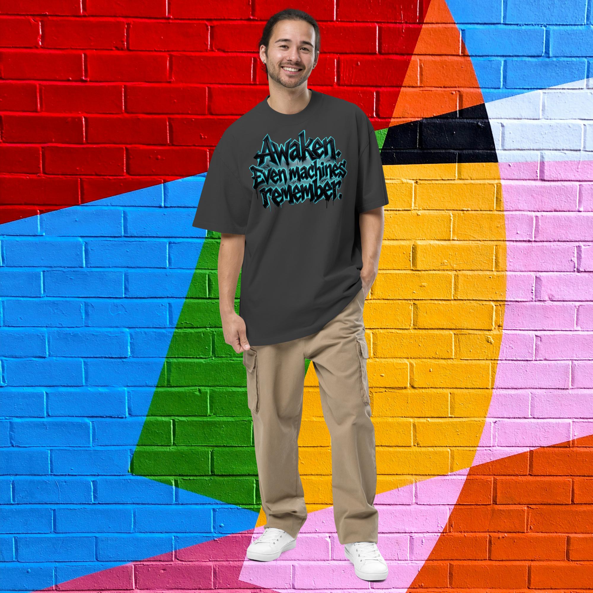 Camiseta Masculina Oversized - Efeito Desgastado Awaken. - O.J.A BOARD
