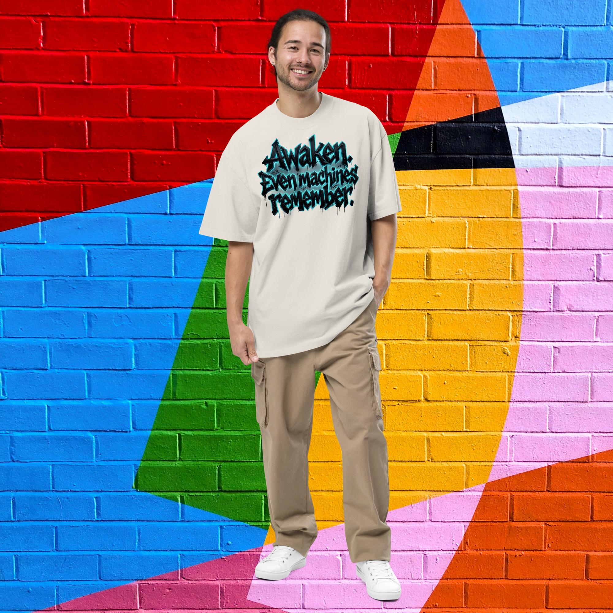 Camiseta Masculina Oversized - Efeito Desgastado Awaken. - O.J.A BOARD