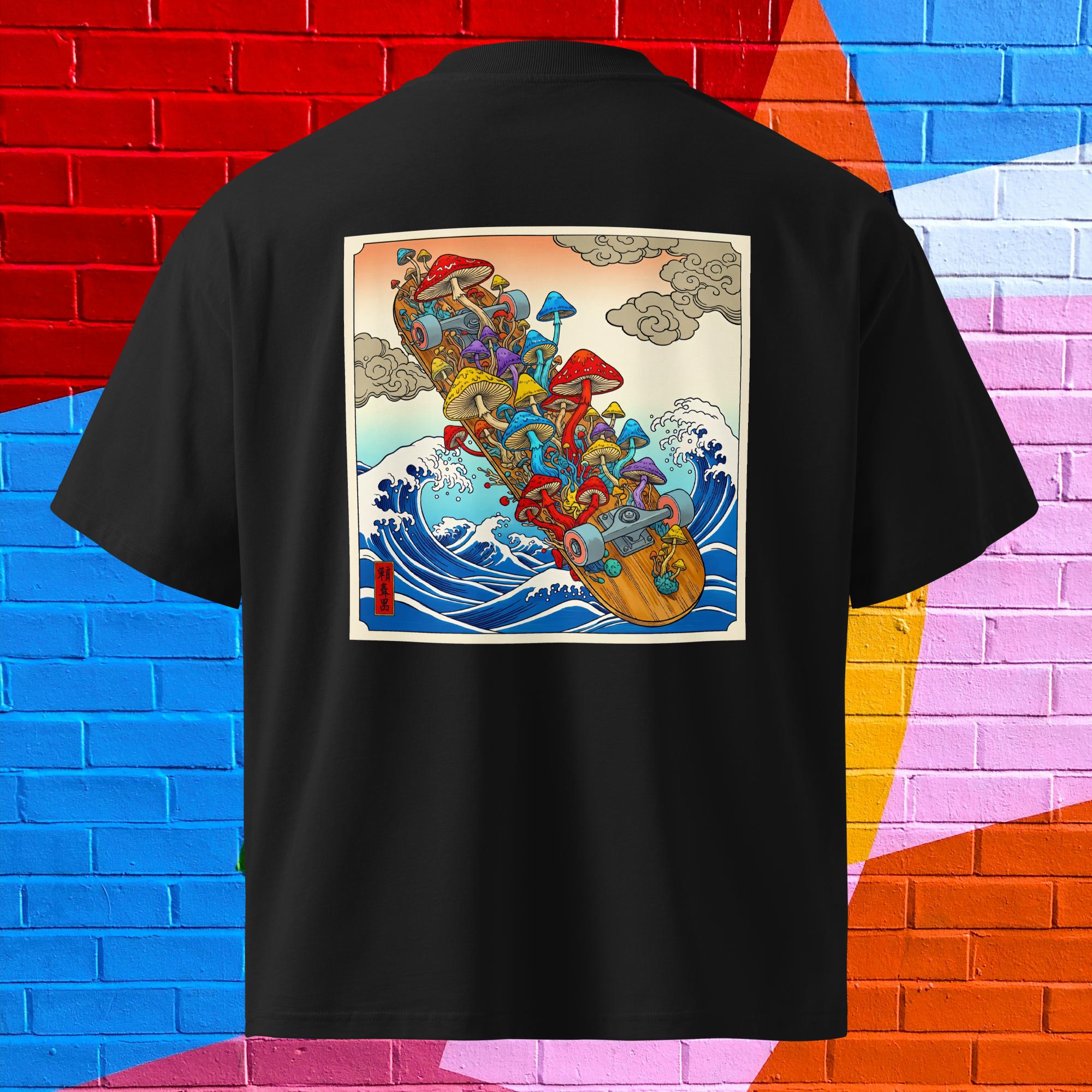 Oversized Japanese Ukiyo - e Skate T-Shirt – High Collar Streetwear - O.J.A BOARD