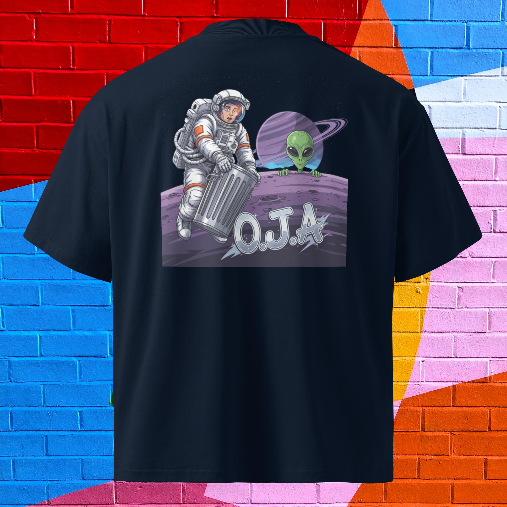 Camiseta Masculina orgânica oversized Perdido no Espaço - O.J.A BOARD
