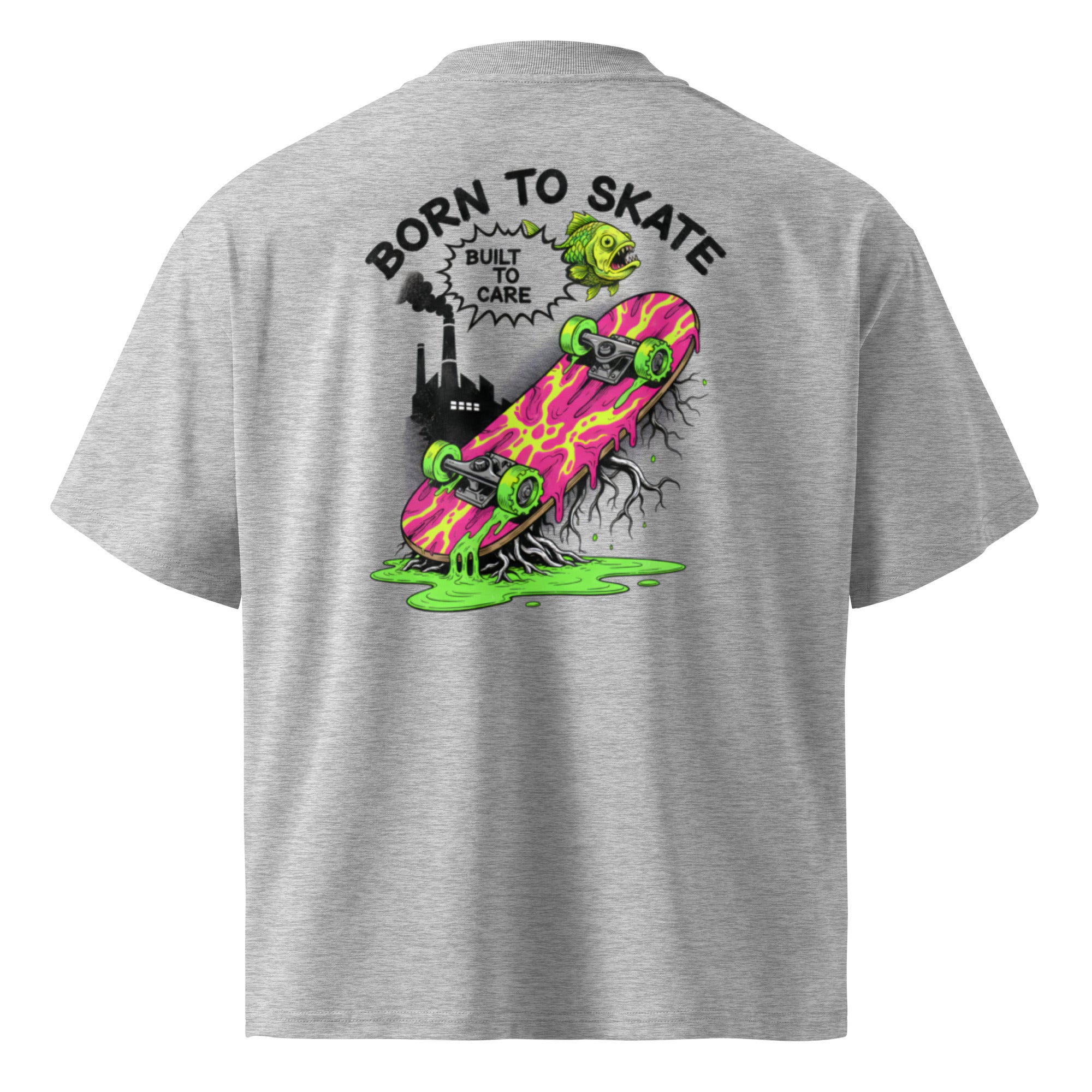 Camiseta Masculina Oversized - Born to Skate – Built to Care - O.J.A BOARD