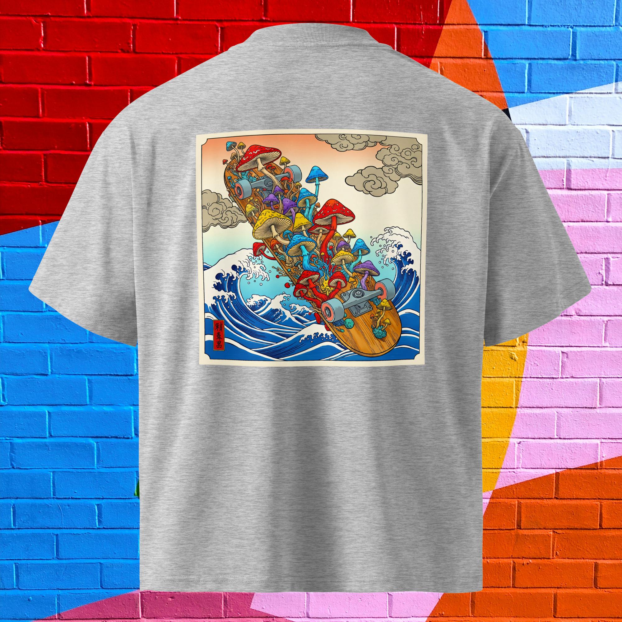 Oversized Japanese Ukiyo - e Skate T-Shirt – High Collar Streetwear - O.J.A BOARD