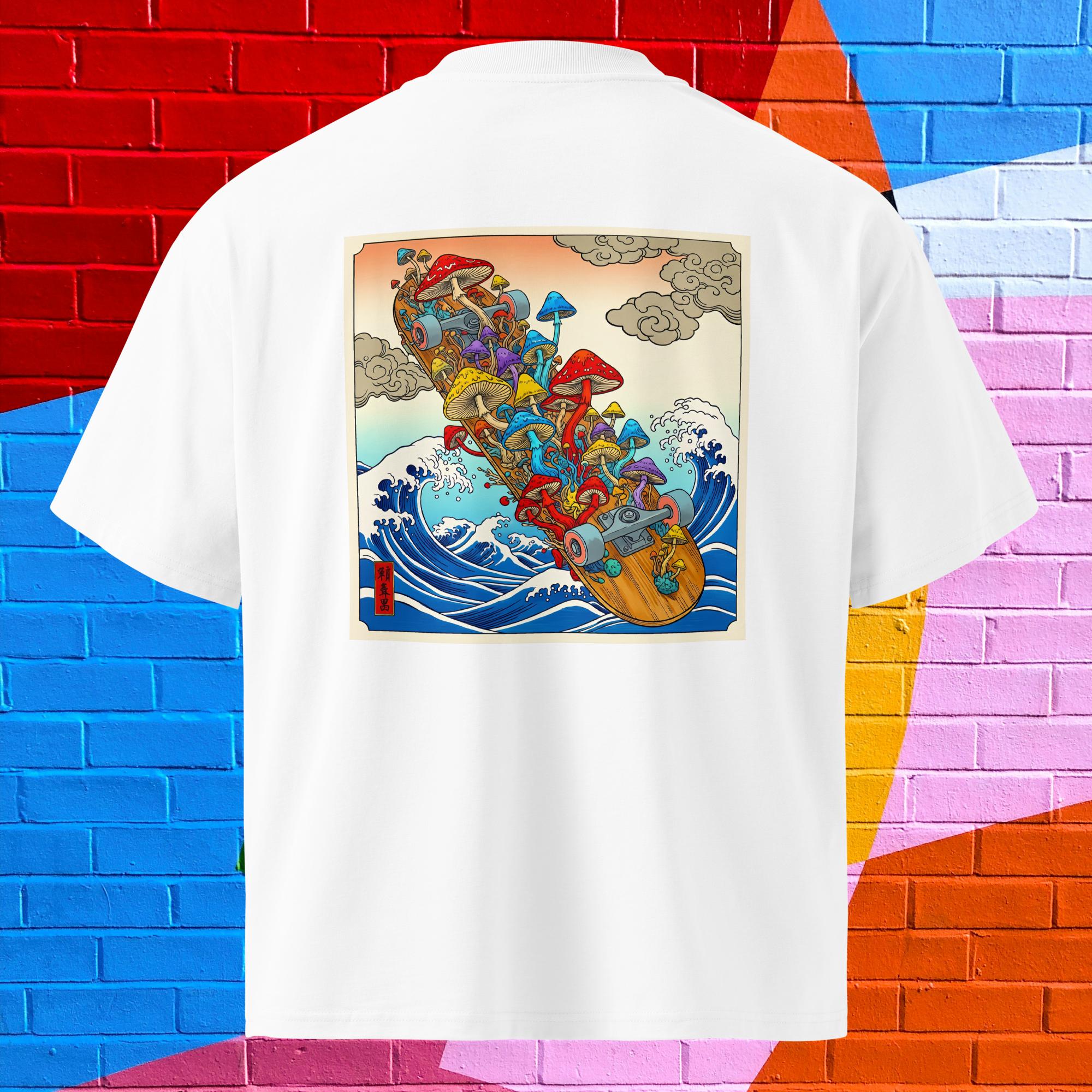 Oversized Japanese Ukiyo - e Skate T-Shirt – High Collar Streetwear - O.J.A BOARD