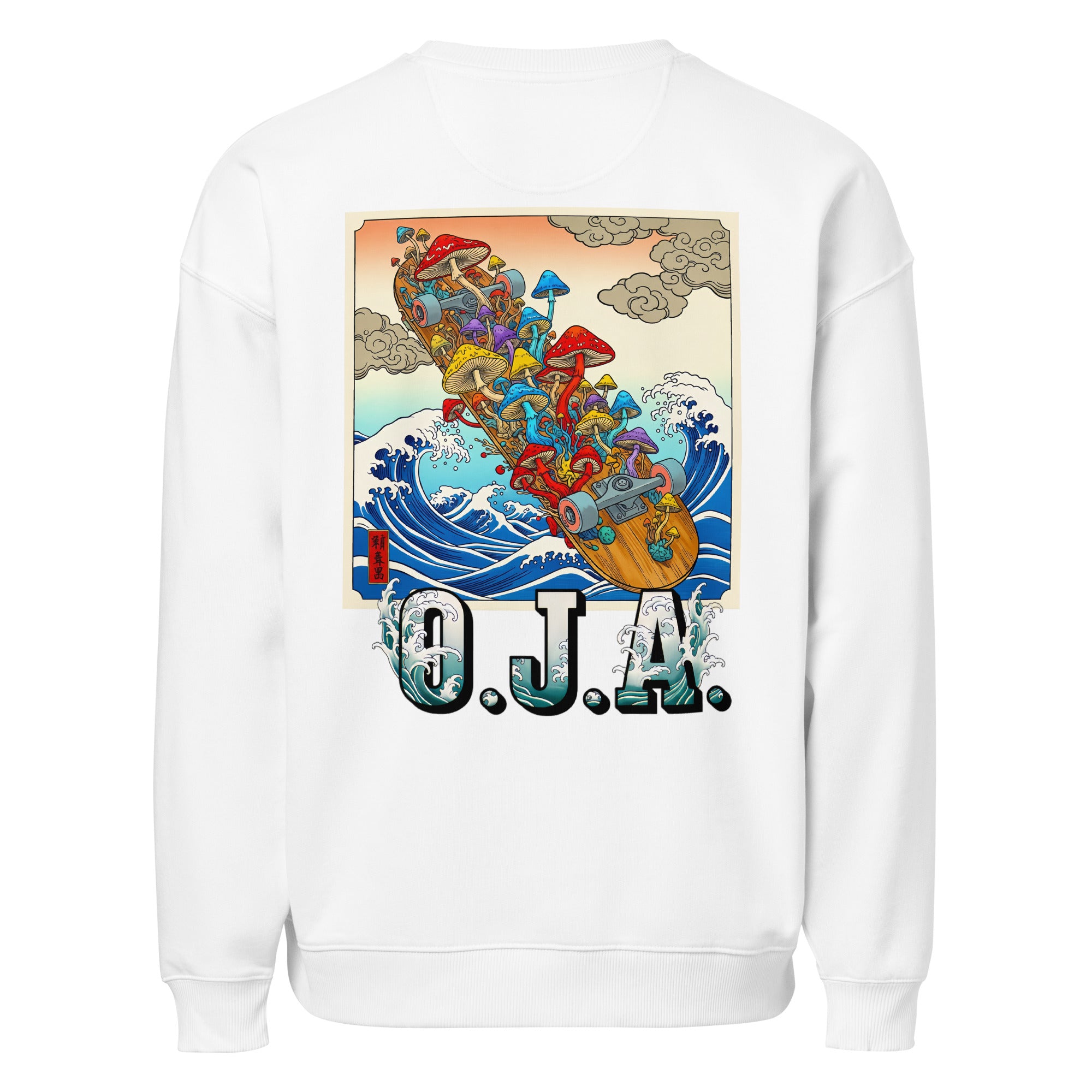 Moletom oversized streetwear inspirado no skate e na arte japonesa ukiyo - e - O.J.A BOARD