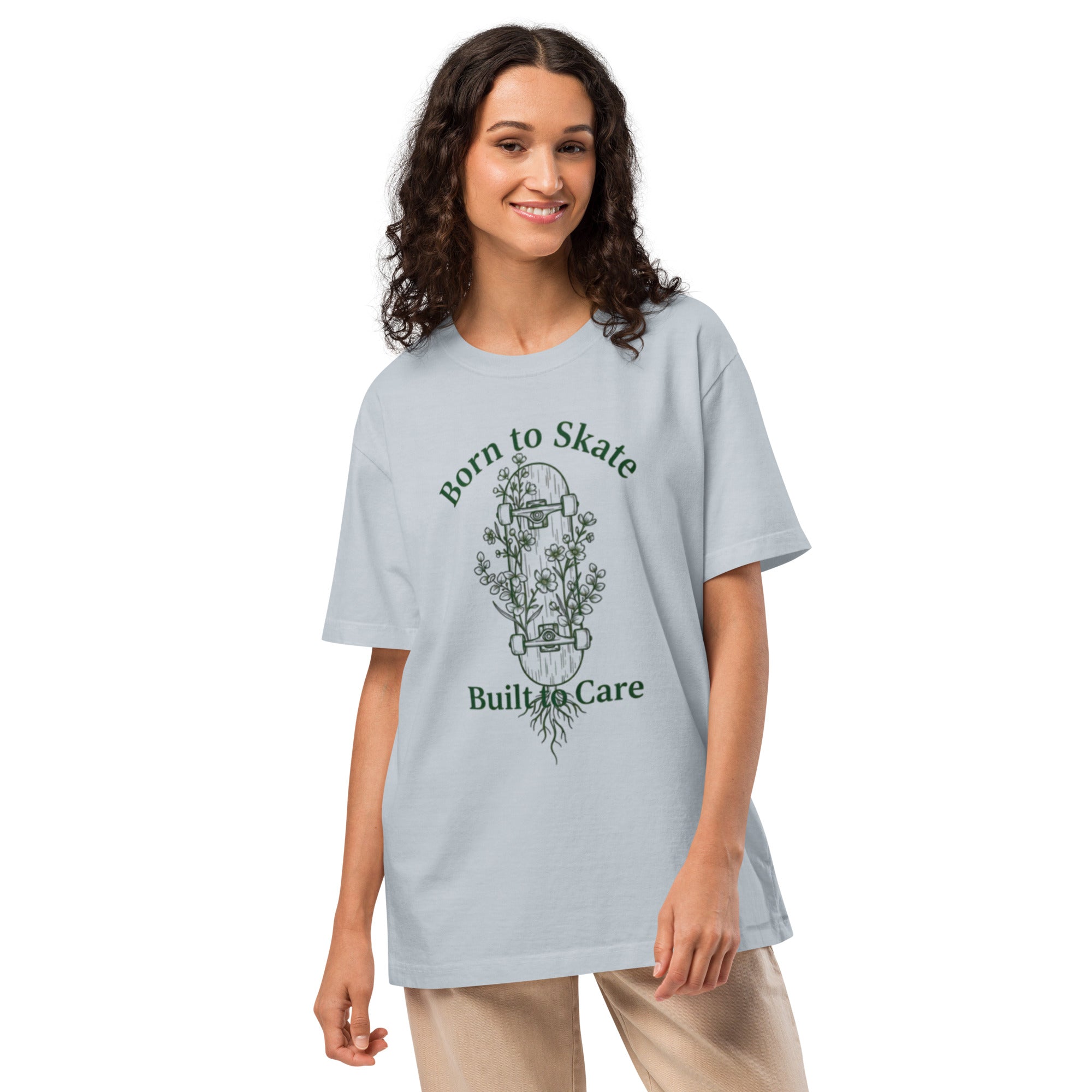 Camiseta Oversized: Born to Skate | Built to Care - O.J.A BOARD