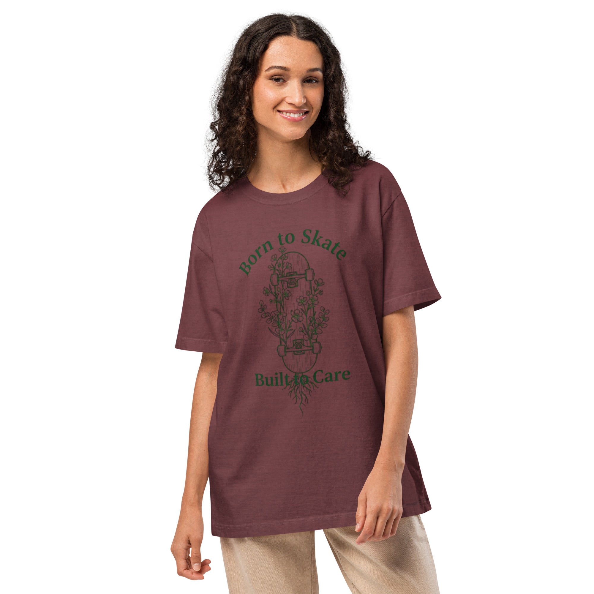 Camiseta Oversized: Born to Skate | Built to Care - O.J.A BOARD