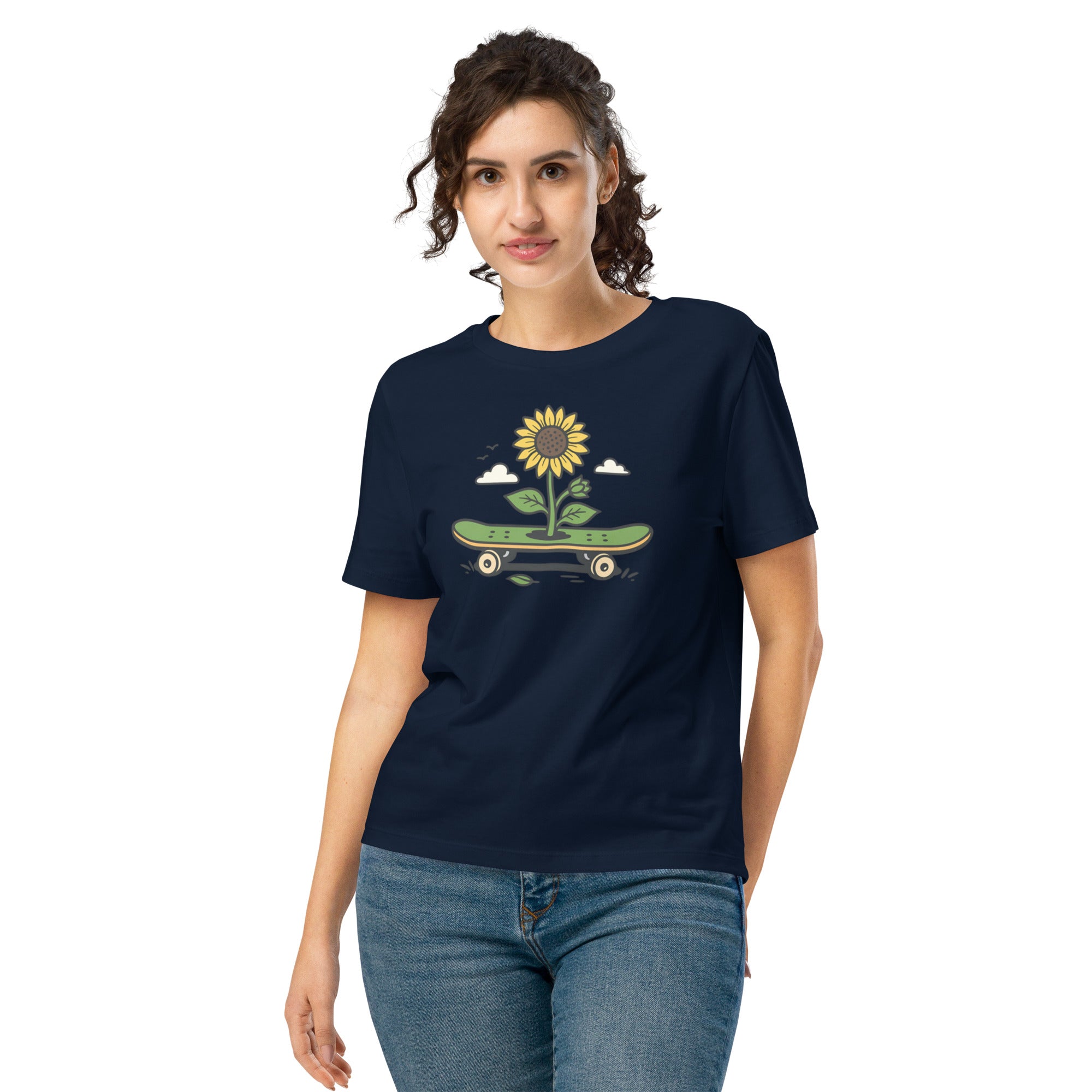 Camiseta Feminina Skate Eco Girassol – Liberdade, Sol e Street Style - O.J.A BOARD